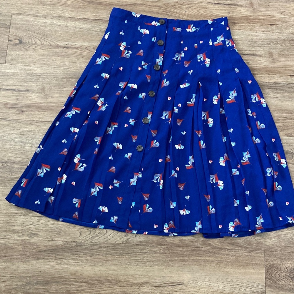 Banana Republic Blue Floral Button-Down Skirt Sz 6